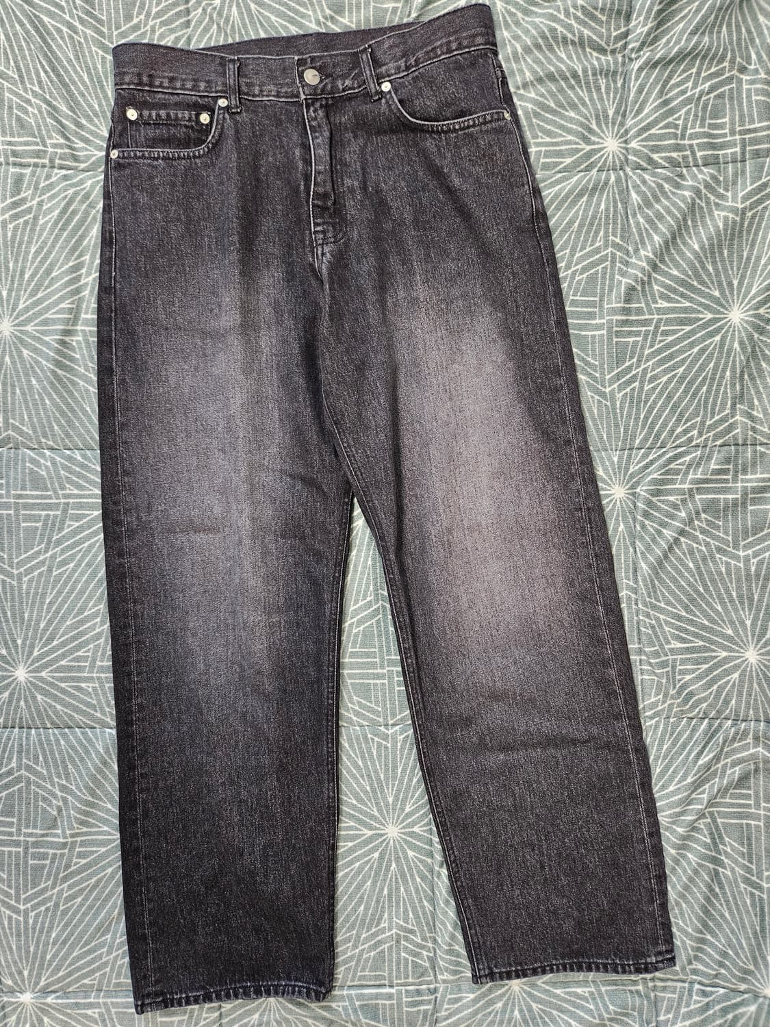 유니온블루 아콘 와이드 데님 팬츠 블랙 30사이즈 상품이미지2