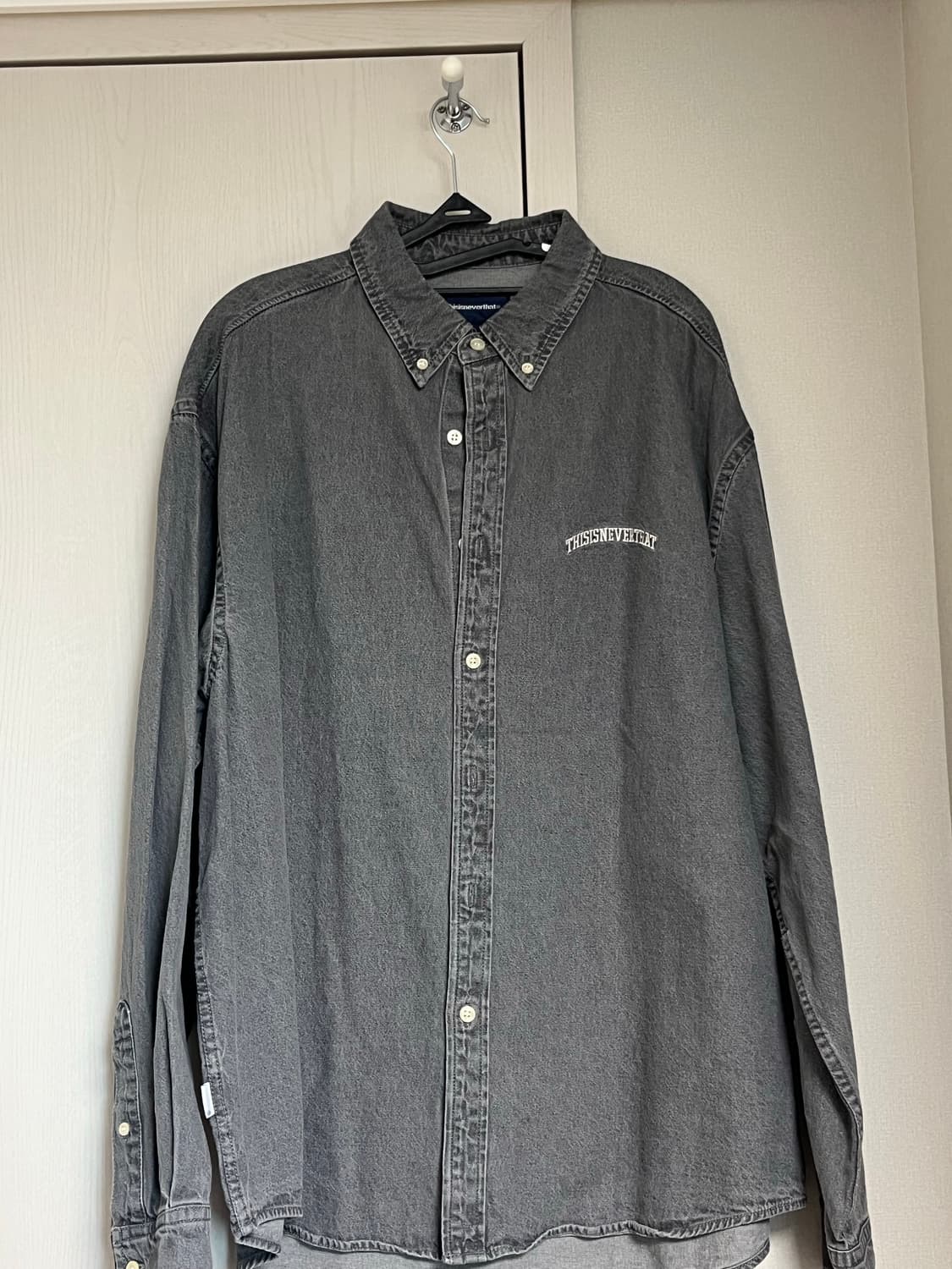 디스이즈네버댓 데님 셔츠(Washed Denim Shirt Grey)-L 상품이미지3