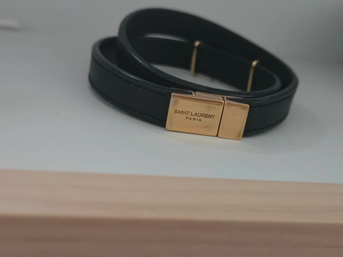 생로랑 오피움 더블 랩 가죽 팔찌 브레이슬릿 YSL 남녀공용 상품이미지2