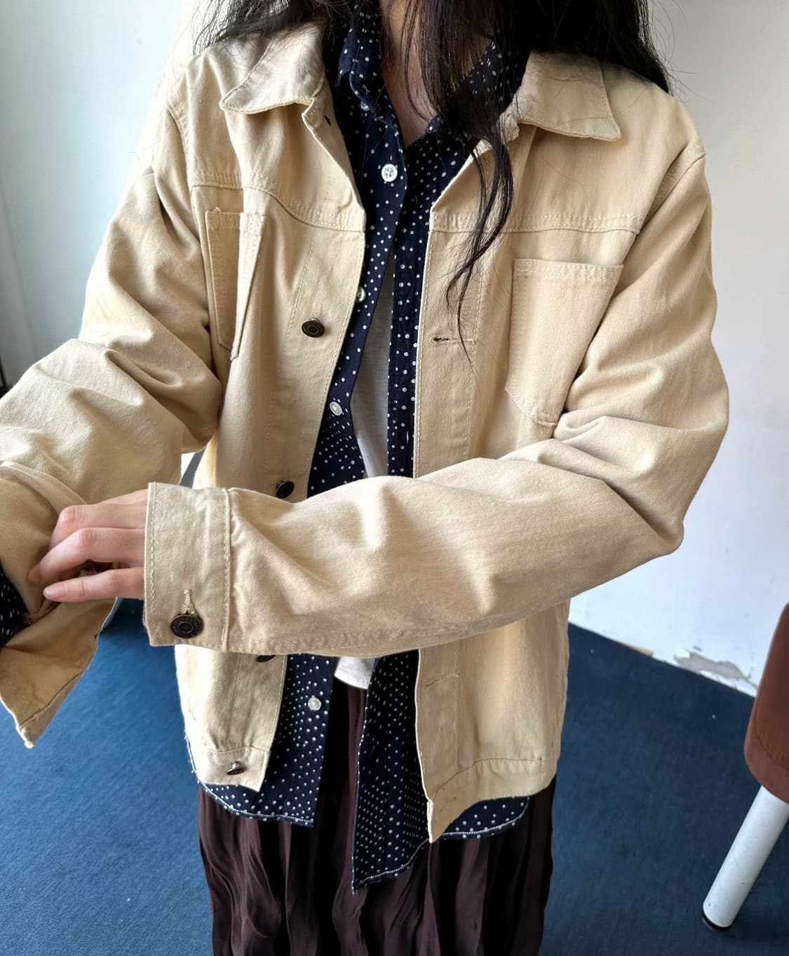 Loose silhouette cotton trucker jacket 상품이미지3