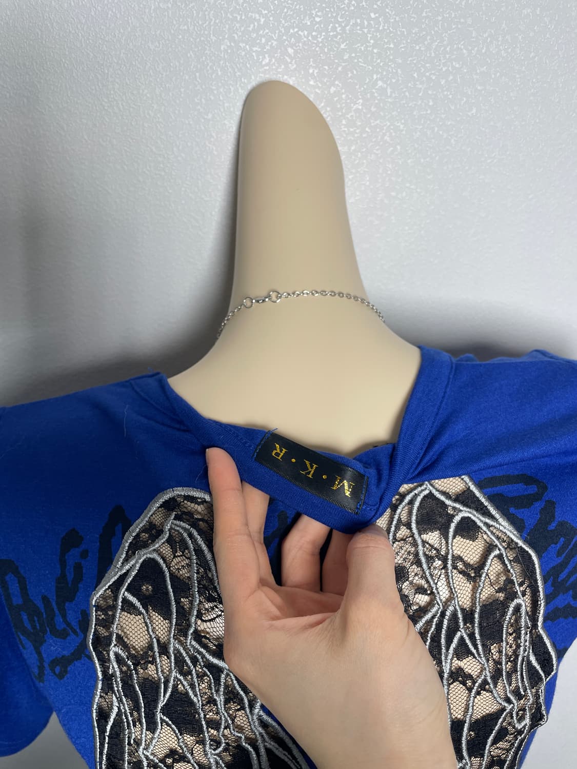 M.K.R 날개 백 시스루 반팔티셔츠 상품이미지6