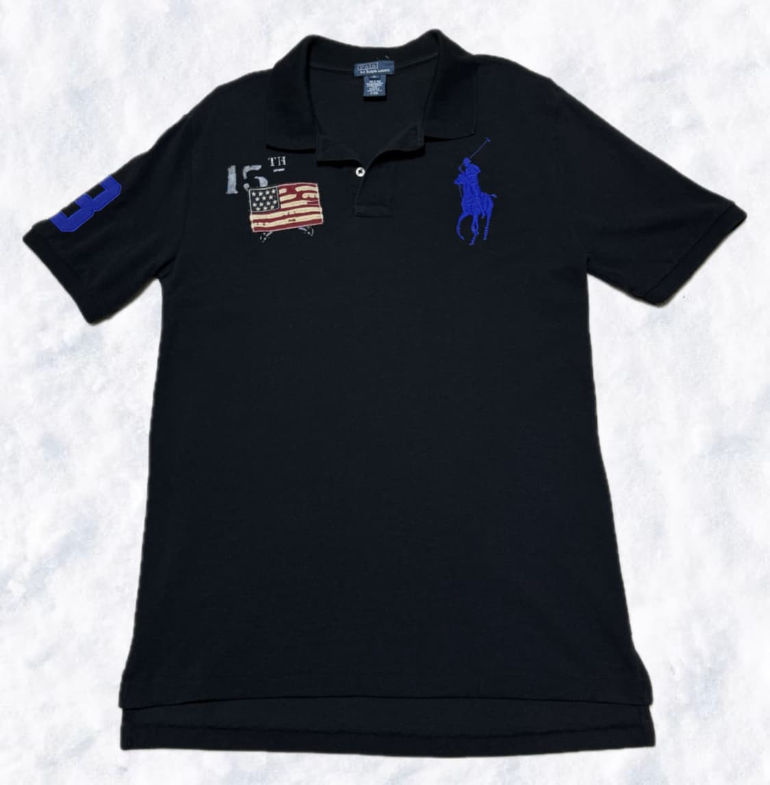 폴로 랄프로렌 빅포니 성조기 블랙 반팔 상품이미지1