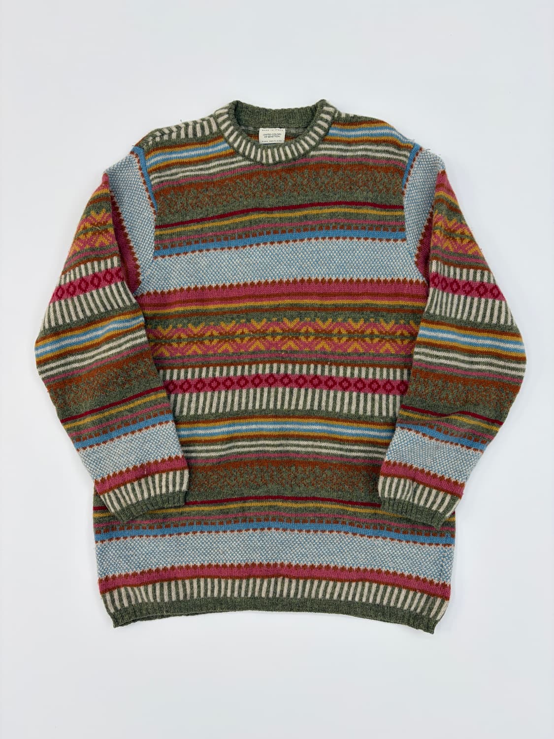 베네통 멀티패턴 셔틀랜드 울 니트 상품이미지1