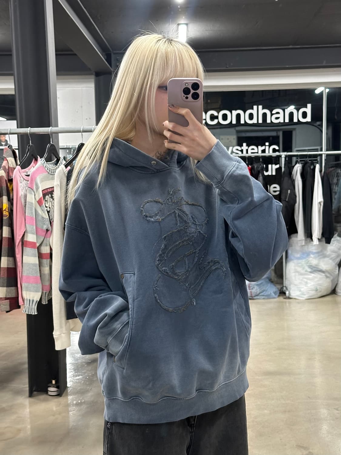  세터 캐주얼 헤리티지 아플리케 다잉 워시드 후드 상품이미지1