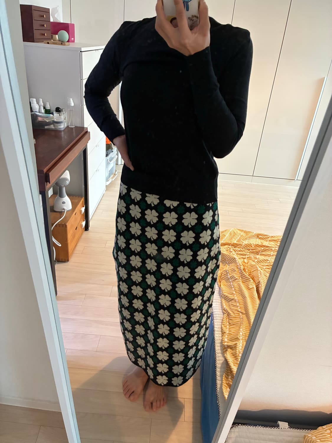 EQL x kittybunnypony 클로버니트스커트🍀 상품이미지5