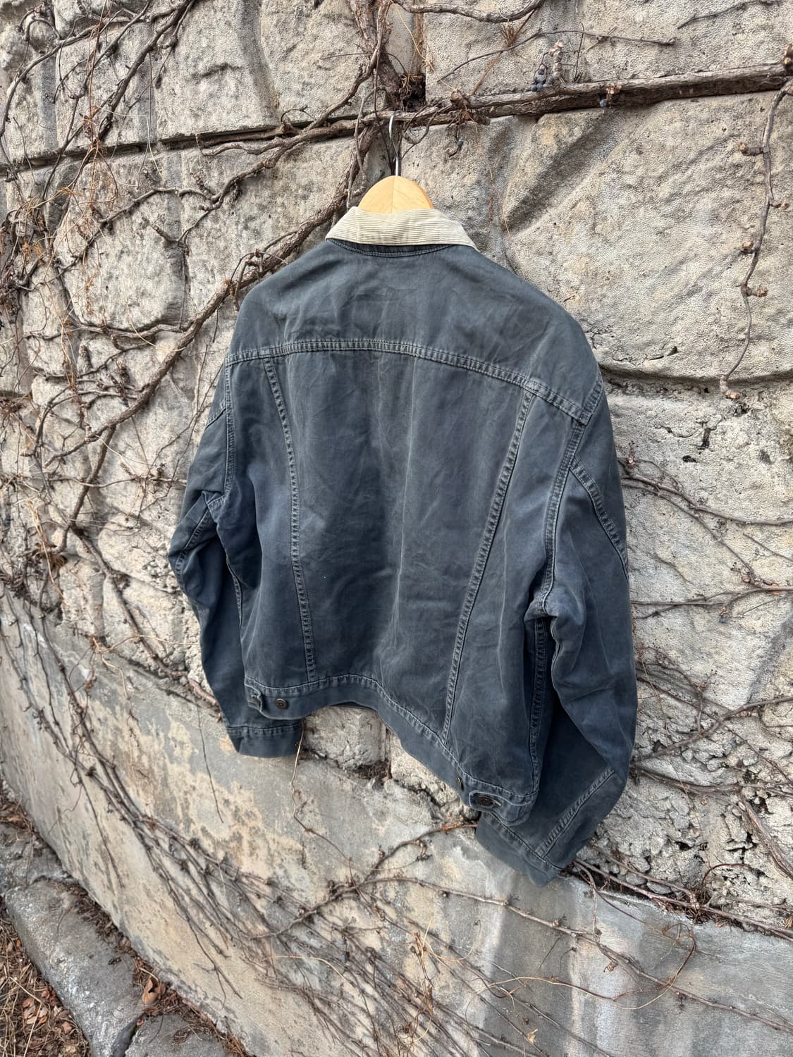 90s 리바이스 빈티지 블랙탭 블랑켓 안감 블랙 코튼 트러커 자켓 상품이미지4