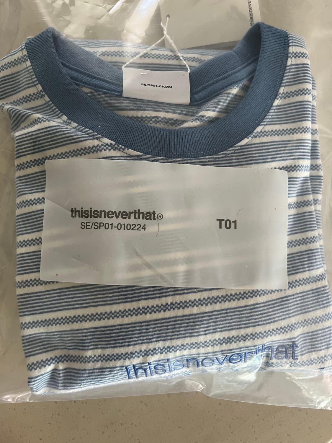 디스이즈네버댓 Micro striped tee Hazy Blue(미개봉) 상품이미지5