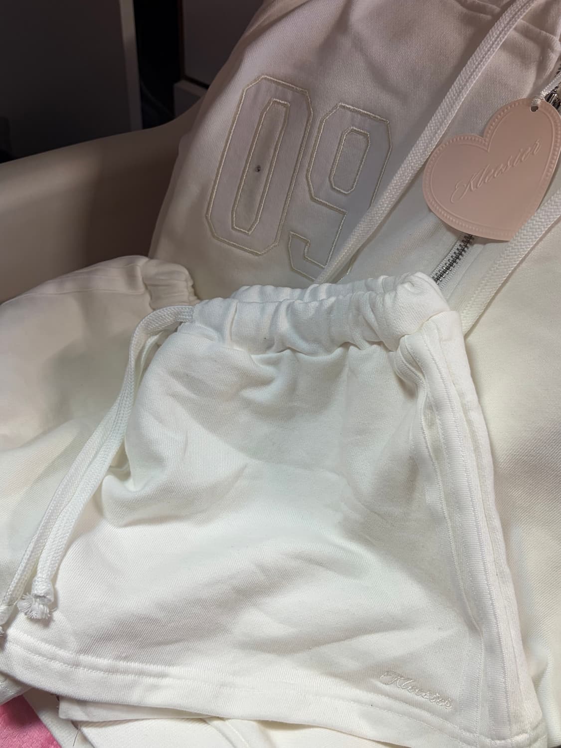 클리시어 넘버링 후드 09 Numbering Skirt Set 화이트 상품이미지3