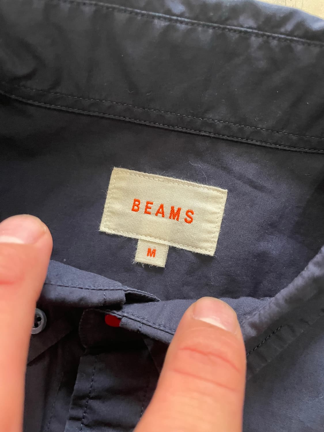 Beams 빔즈 네이비 반팔셔츠 M 상품이미지2