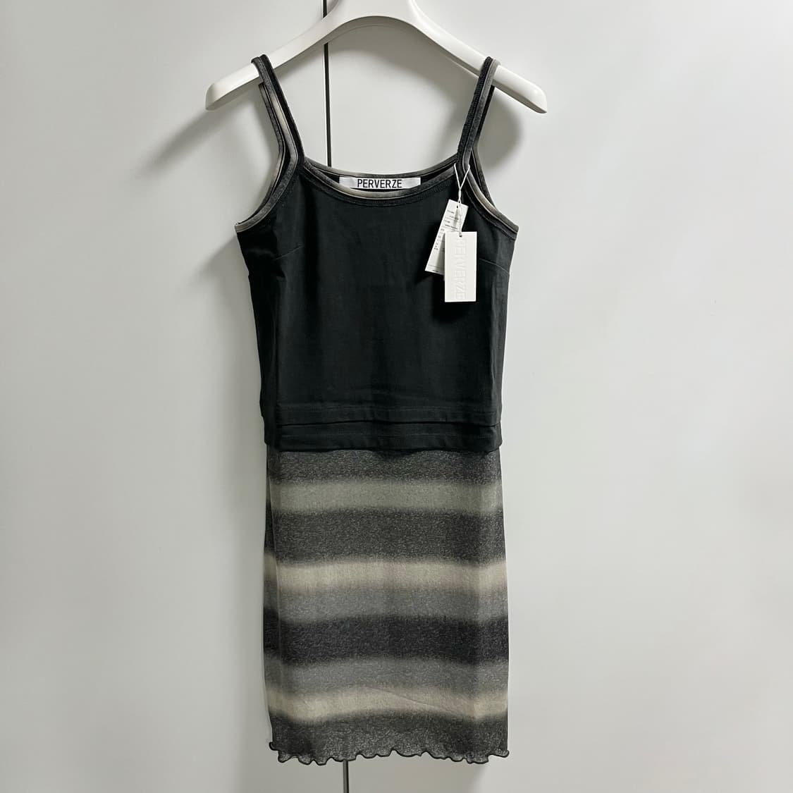 [F]퍼버즈 25ss 콤비네이션 스트랩 드레스/그레이 상품이미지2