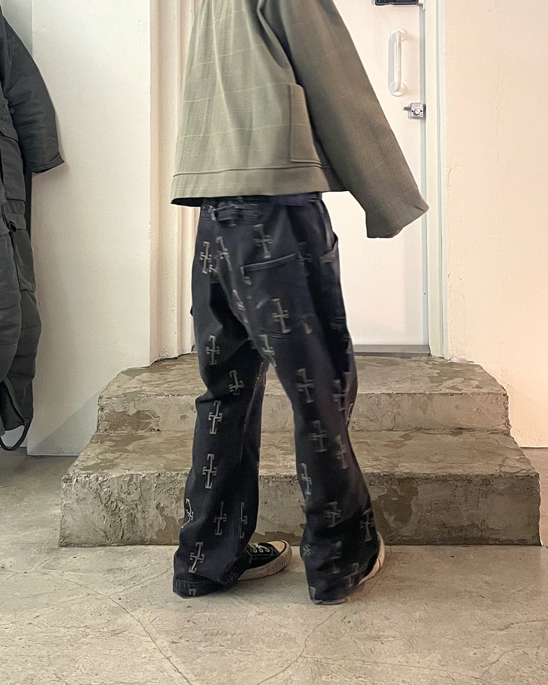 블랙사인 15FW 모키 자카드 몽고메리 팬츠 플레어 34 상품이미지8