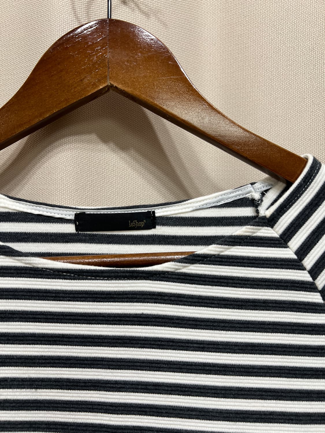 Leshop 여성 디테일 5부 스트라이프 긴팔 상품이미지4