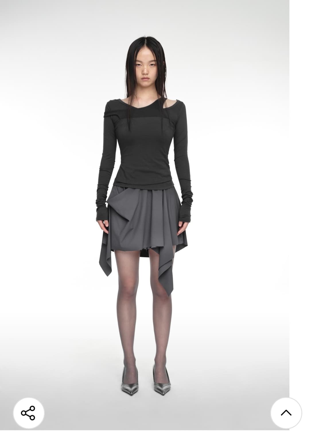나체 FLOW DRAPING SHORTS CHARCOAL 상품이미지2