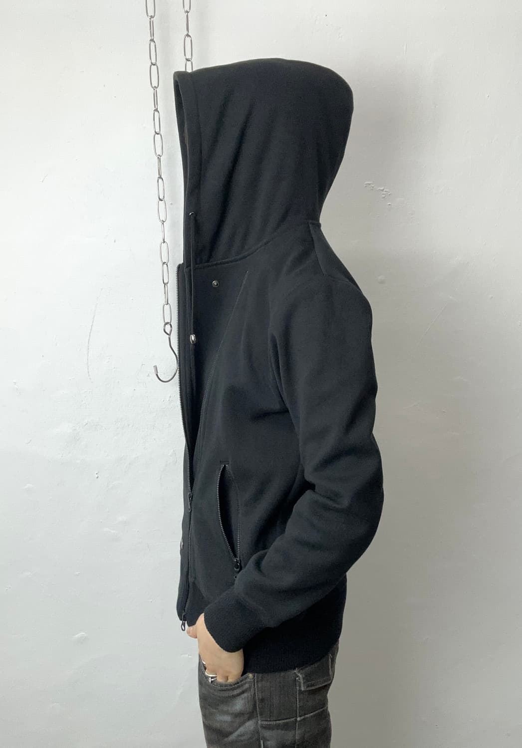 Asymmetric 2-Way Zip Hooded Jacket 상품이미지3