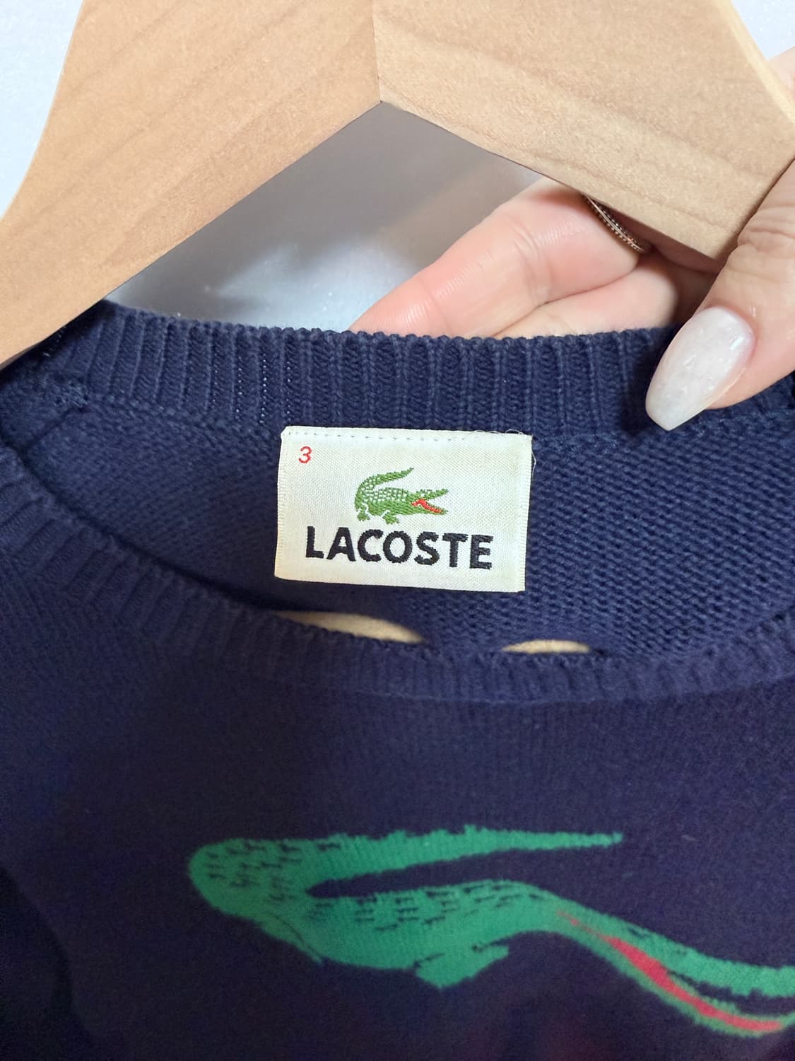 라코스테 빅로고 네이비 니트 95 상품이미지5