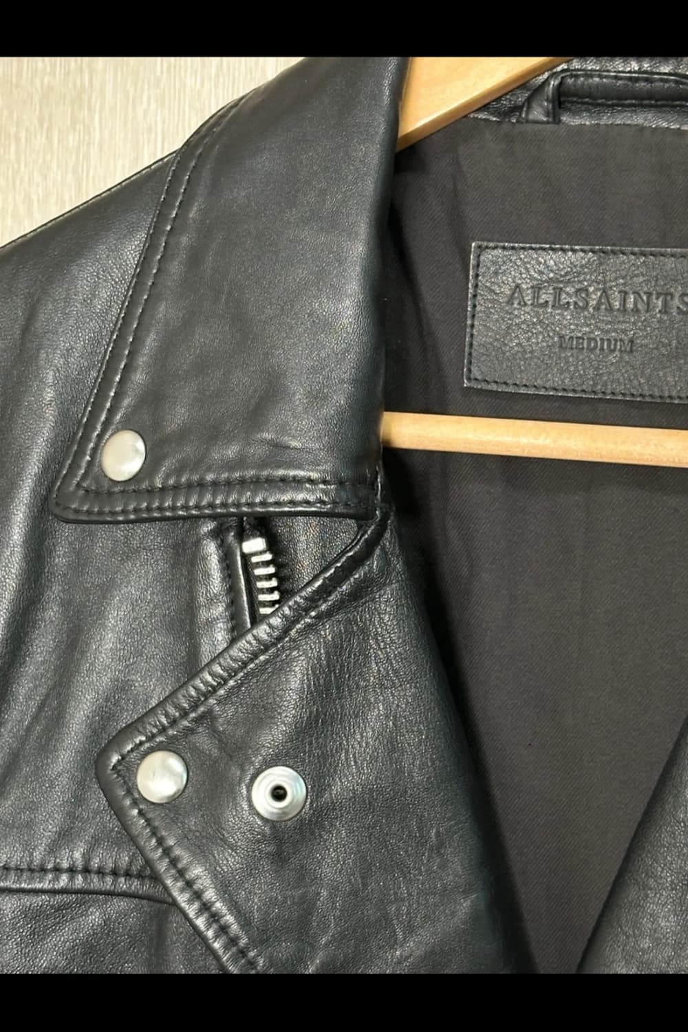새상품급)올세인츠 램스킨 바이커자켓M/블랙 상품이미지7