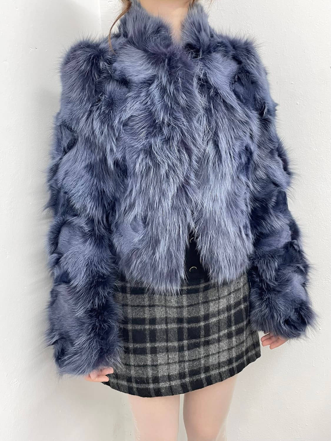 딥블루 폭스 퍼자켓 상품이미지6