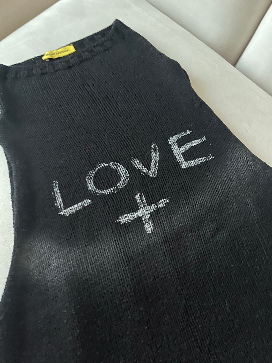 Angeli Martinero LOVE 여성 블랙 니트 베스트 상품이미지2