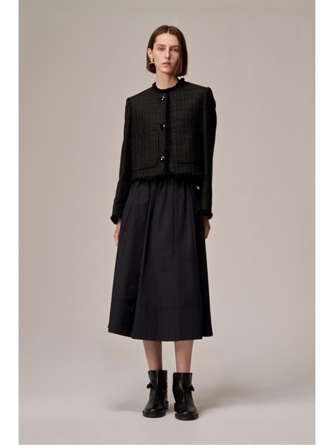 SJYP 에스제이와이피 싱글 트위드 자켓 블랙 M 상품이미지5