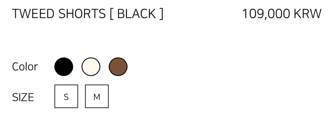 아우로 트위드 쇼츠 블랙 상품이미지10