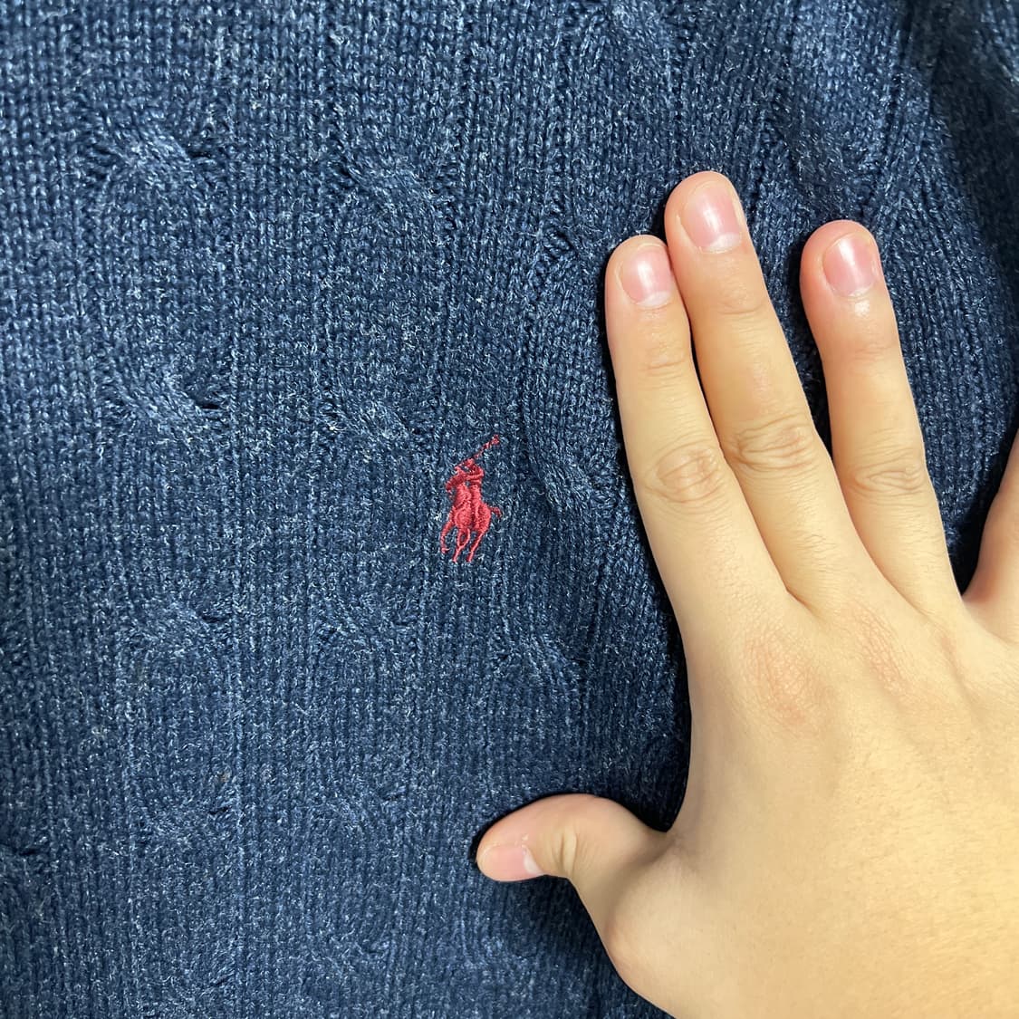 폴로 랄프로렌 실크 캐시미어 꽈배기 케이블 니트 L 상품이미지4