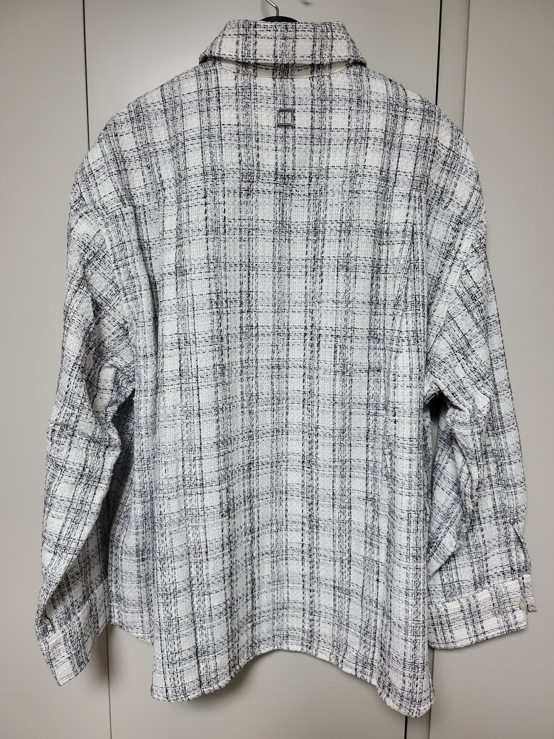 새상품) 우영미 트위드 체크 셔츠 화이트 상품이미지2