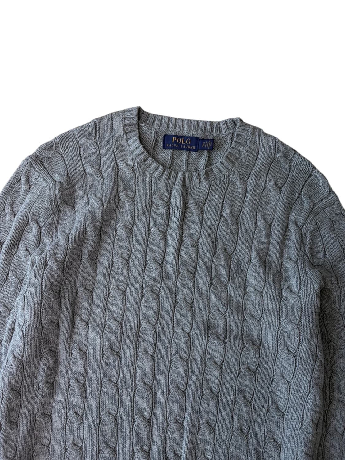 폴로 케이블니트 그레이 (S) 상품이미지2
