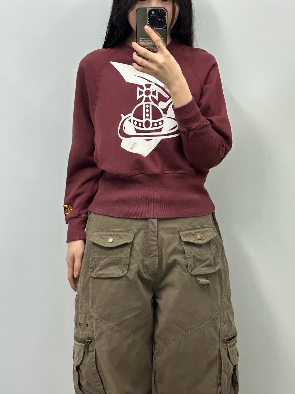 비비안웨스트우드 빅로고 버건디 스웻 맨투맨  상품이미지1