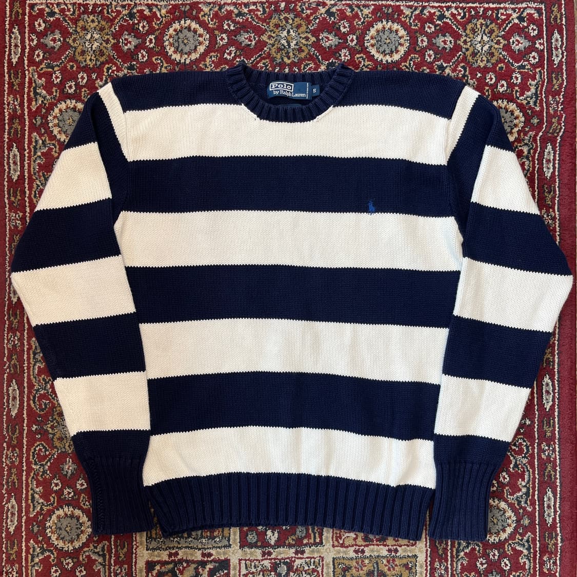 90s 폴로 랄프로렌 스트라이프 코튼 니트 [ 95 ] 상품이미지1