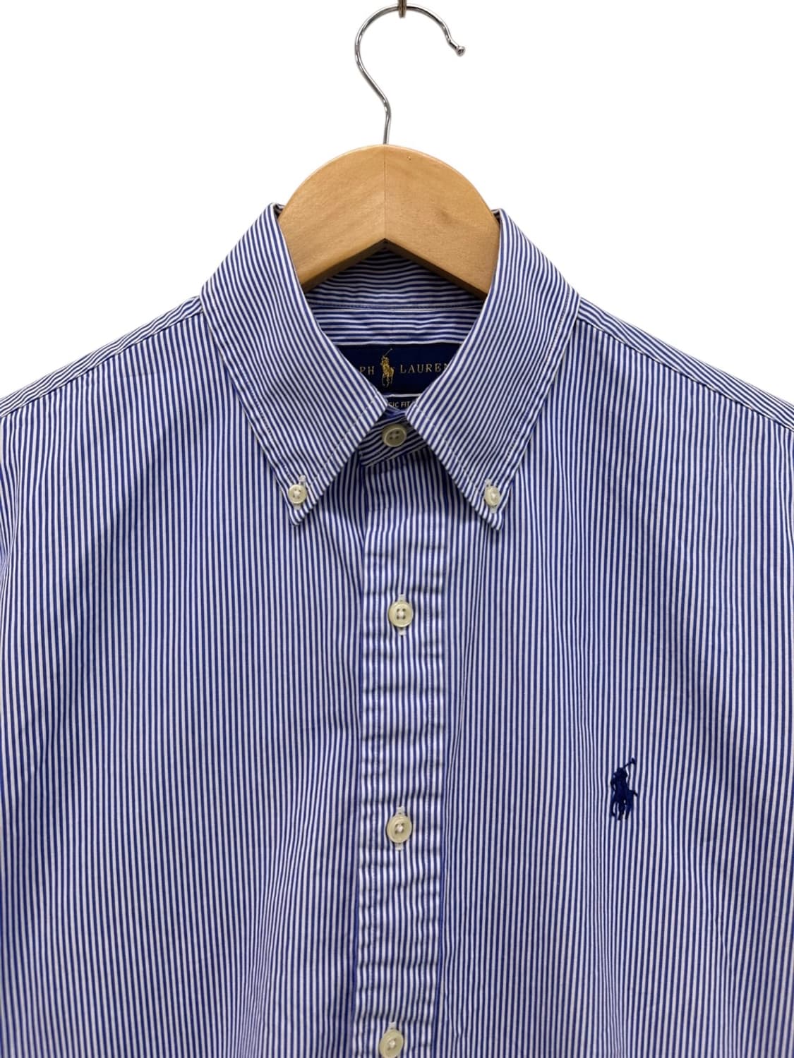 폴로 클래식핏 줄무늬 셔츠 화이트&블루네이비 (S) 상품이미지2