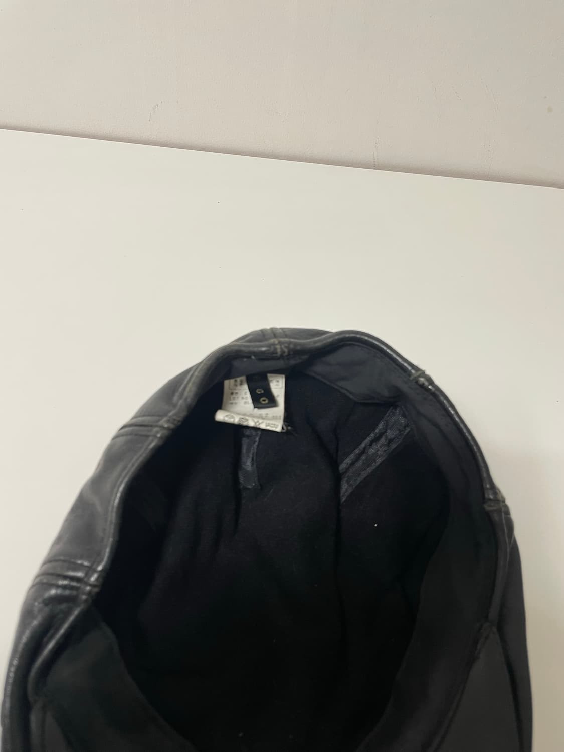 블랙 올드스쿨 레더 가죽 헌팅캡 모자 상품이미지5