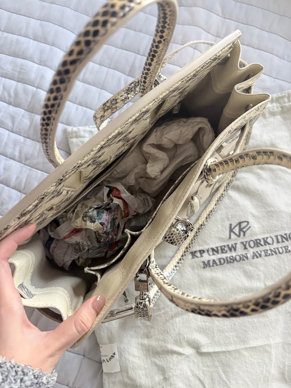 싱가포르 콴펜 악어가죽 백 상품이미지3