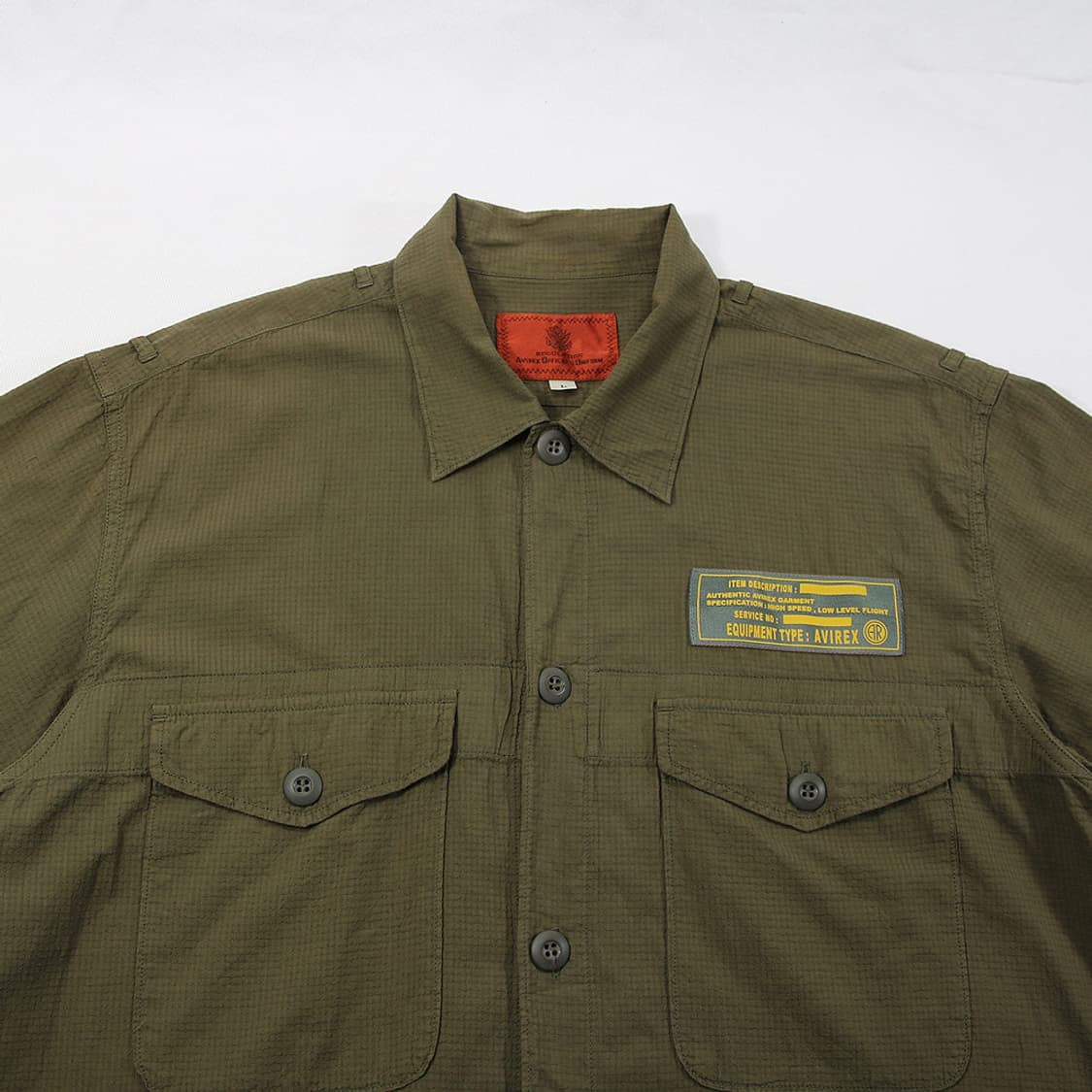 (착용컷) 아비렉스 avirex 립스탑 반팔 셔츠 상품이미지6