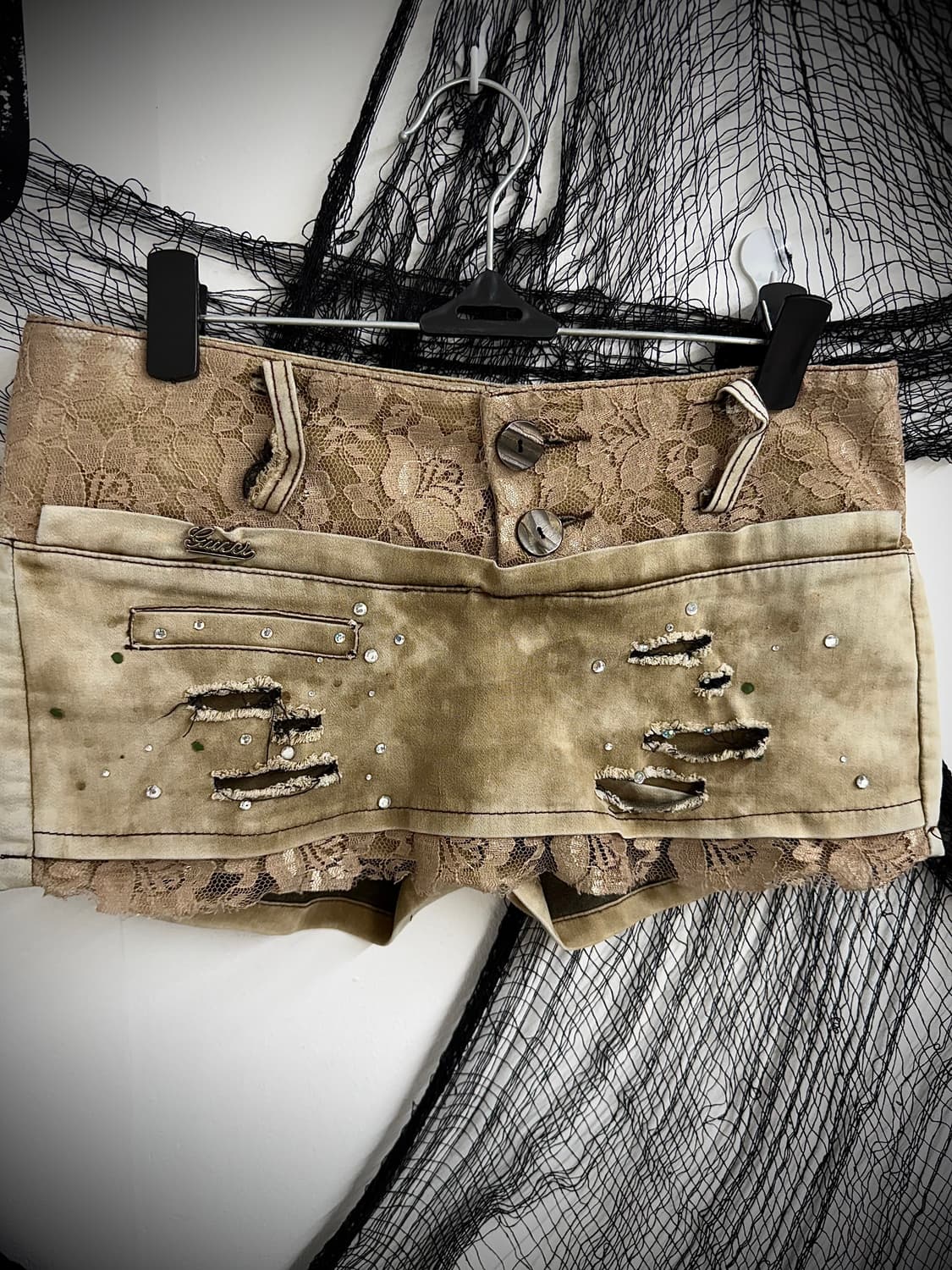 Grunge beads detail shorts 상품이미지3