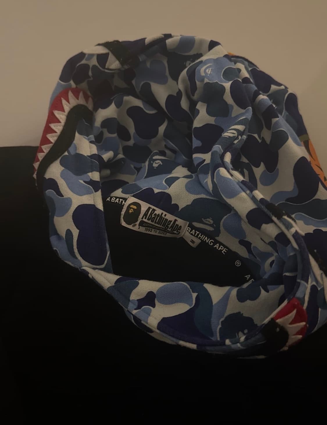 BAPE 블랙 카모 샤크 후드 상품이미지3