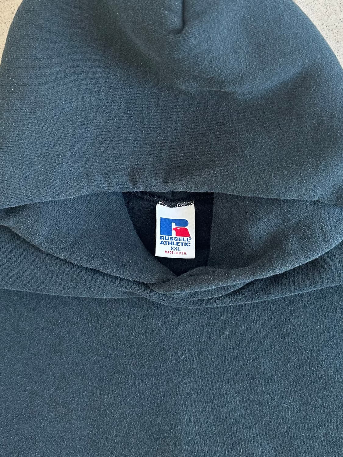 90s 빈티지 러셀 후드 블랙 XXL USA 상품이미지6