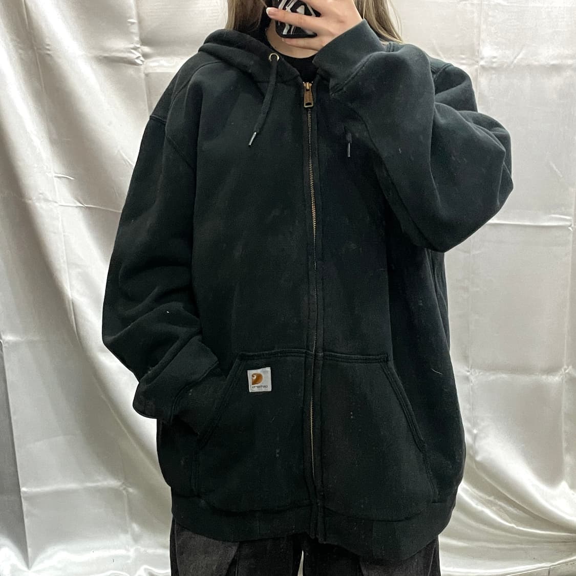 칼하트 그레이 써멀 후드 집업 상품이미지1