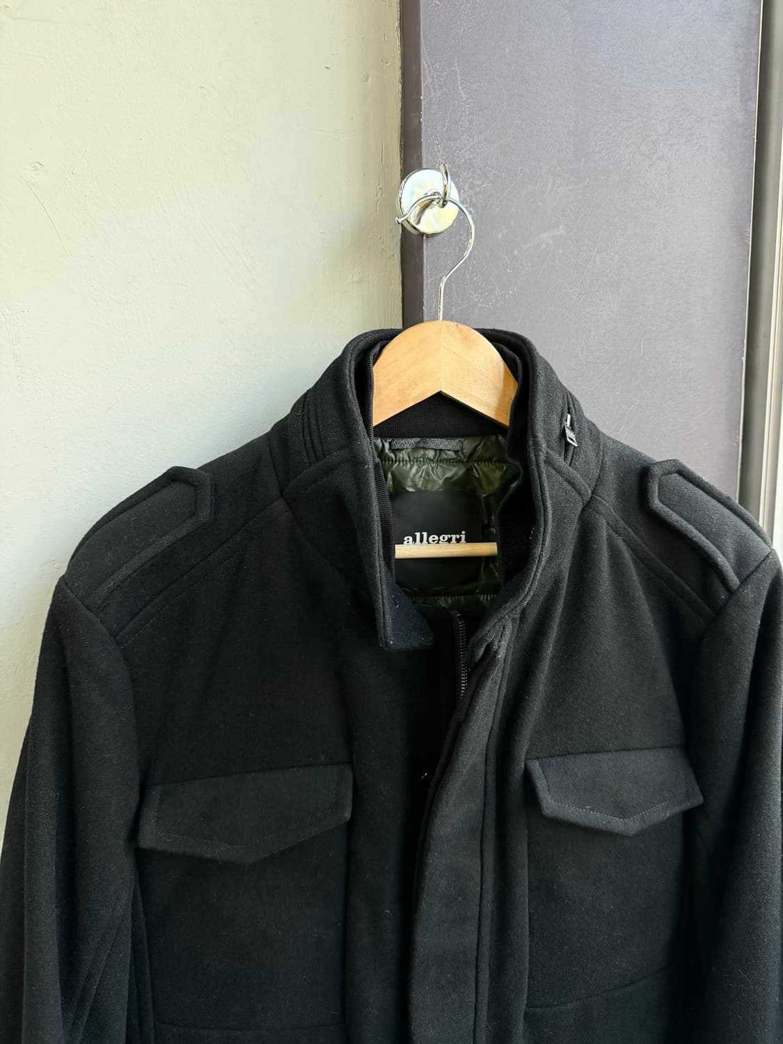 105~110/ 알레그리 플랩포켓 견장 패딩코트 자켓 상품이미지3