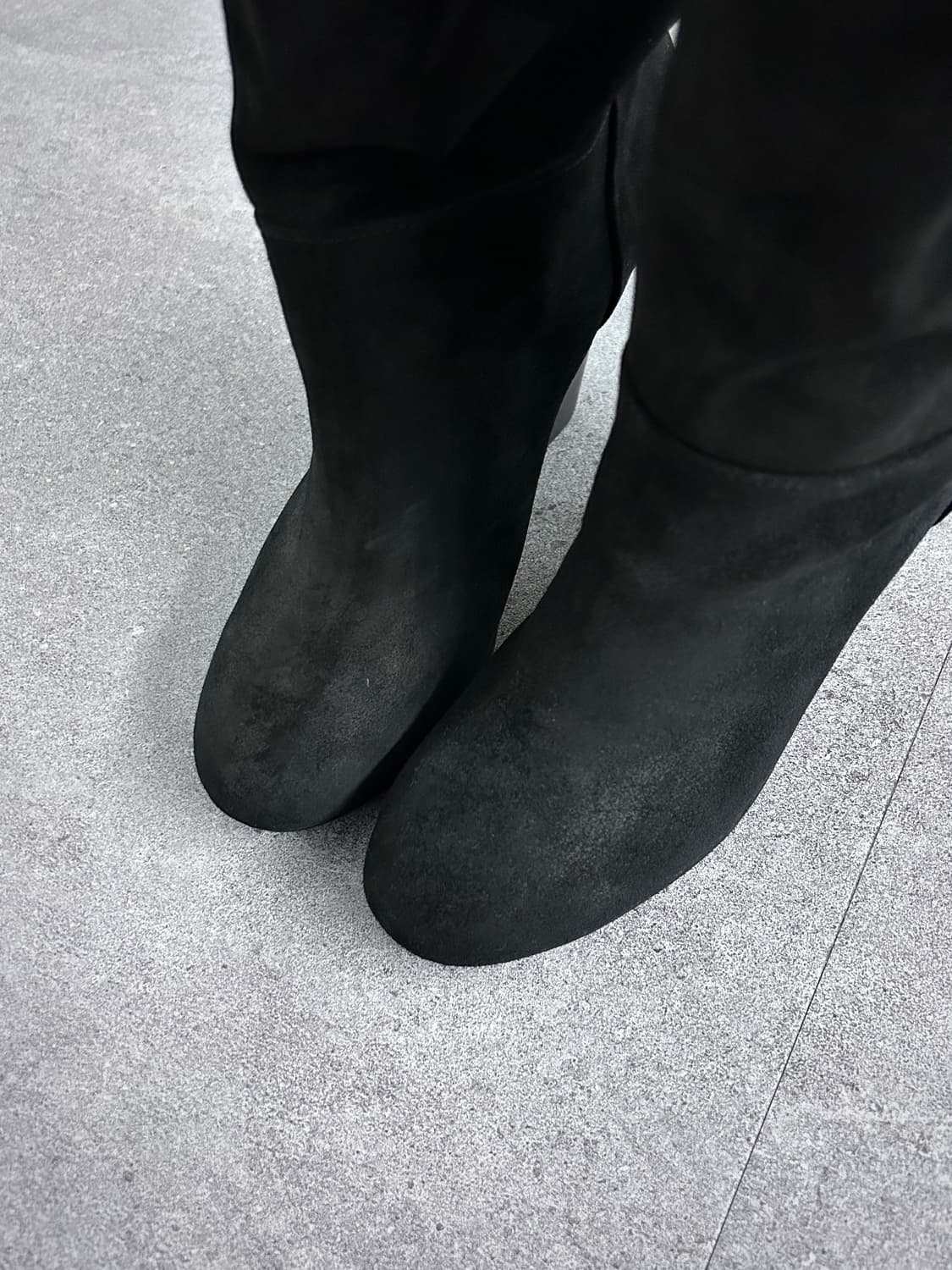 랑방 블랙 스웨이드 롱 부츠 상품이미지5