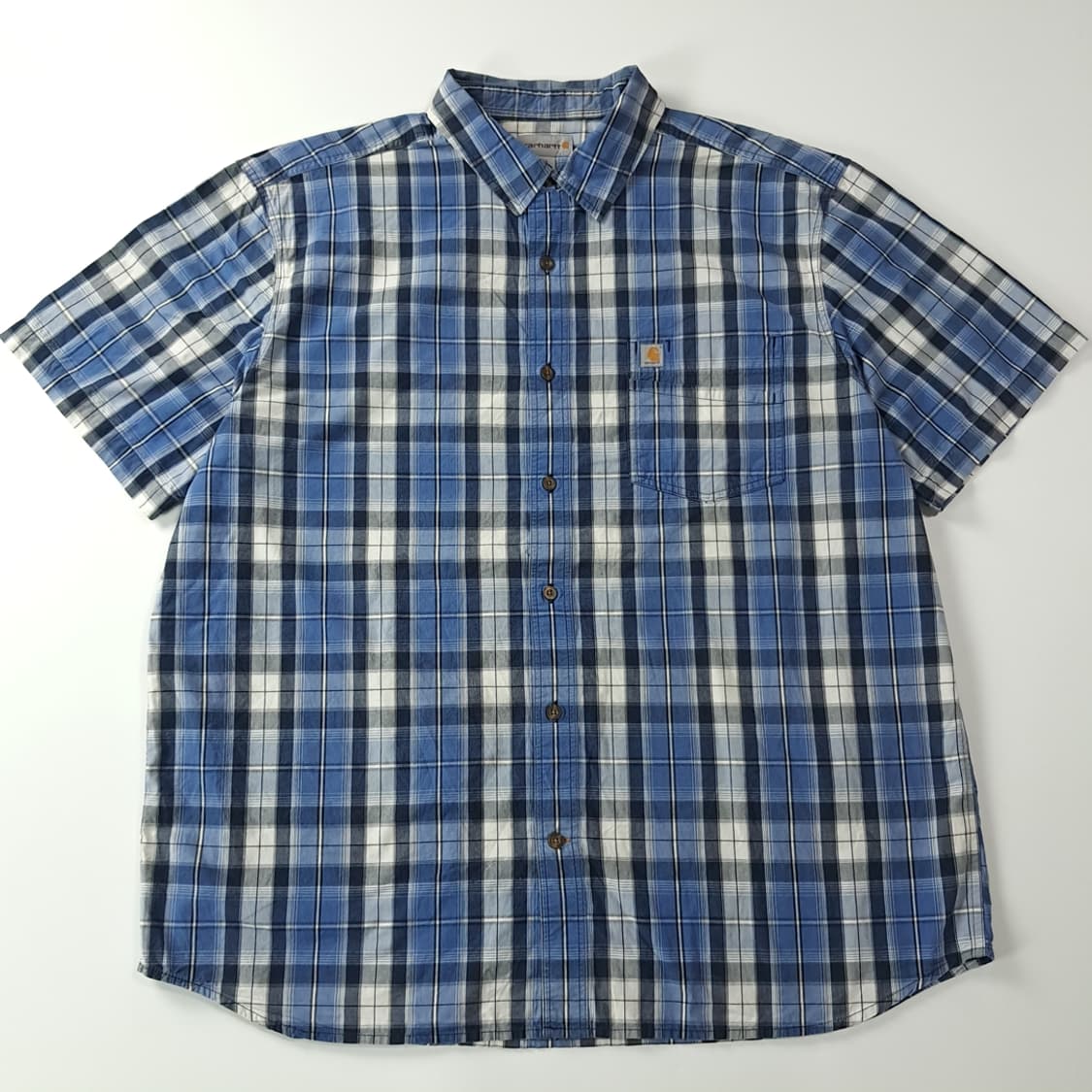 CK736 2XL 칼하트 블루 마드라스체크 반팔 셔츠 남방 상품이미지1