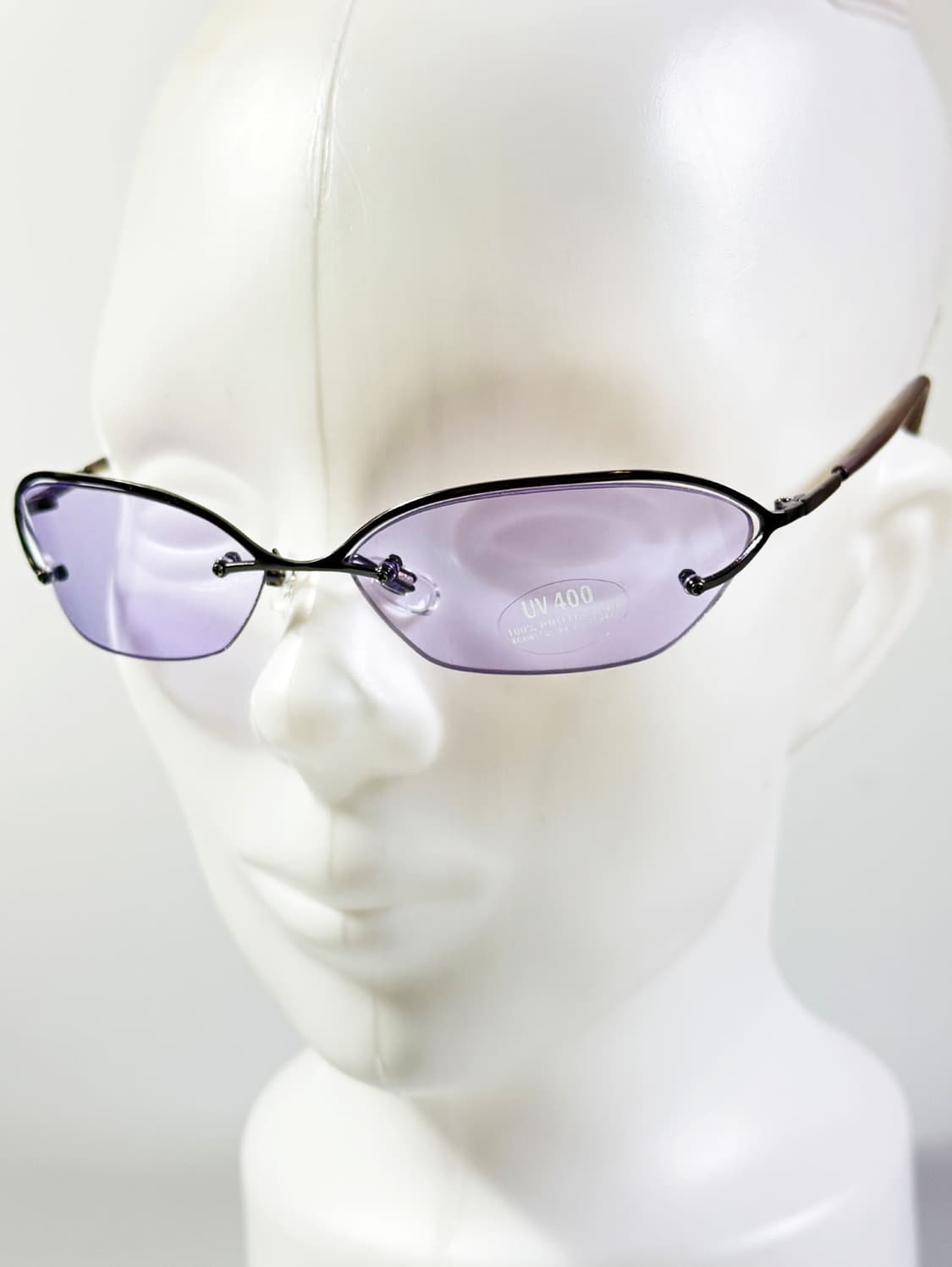 90s UNOSOLEIL 반무테 스퀘어 퍼플 틴트 빈티지 선글라스 상품이미지8