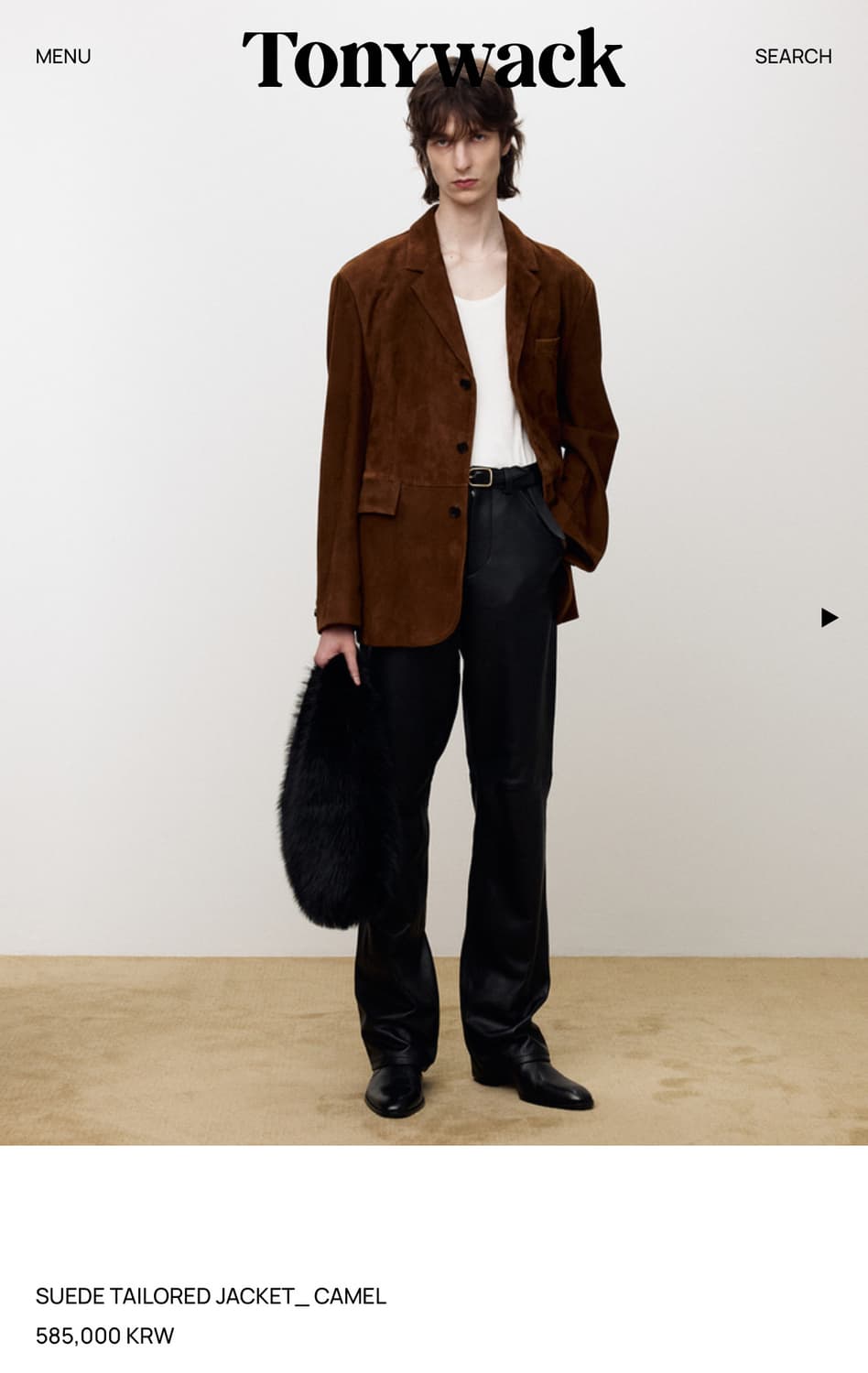 토니웩 스웨이드 테일러자켓 카멜 l,xl 상품이미지1