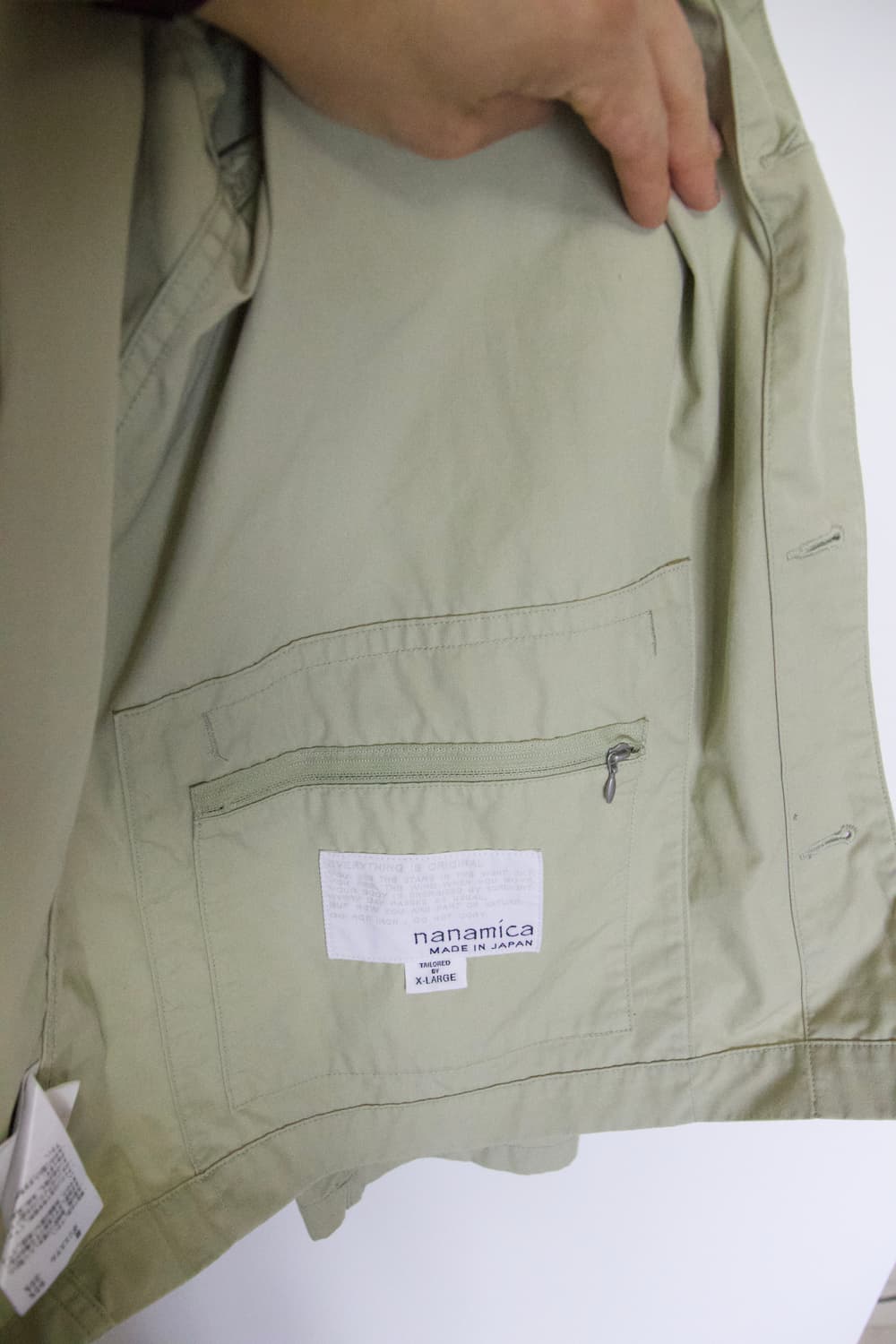 (새상품)나나미카 밴드칼라 셔츠 자켓 라이트그린 XL 상품이미지4