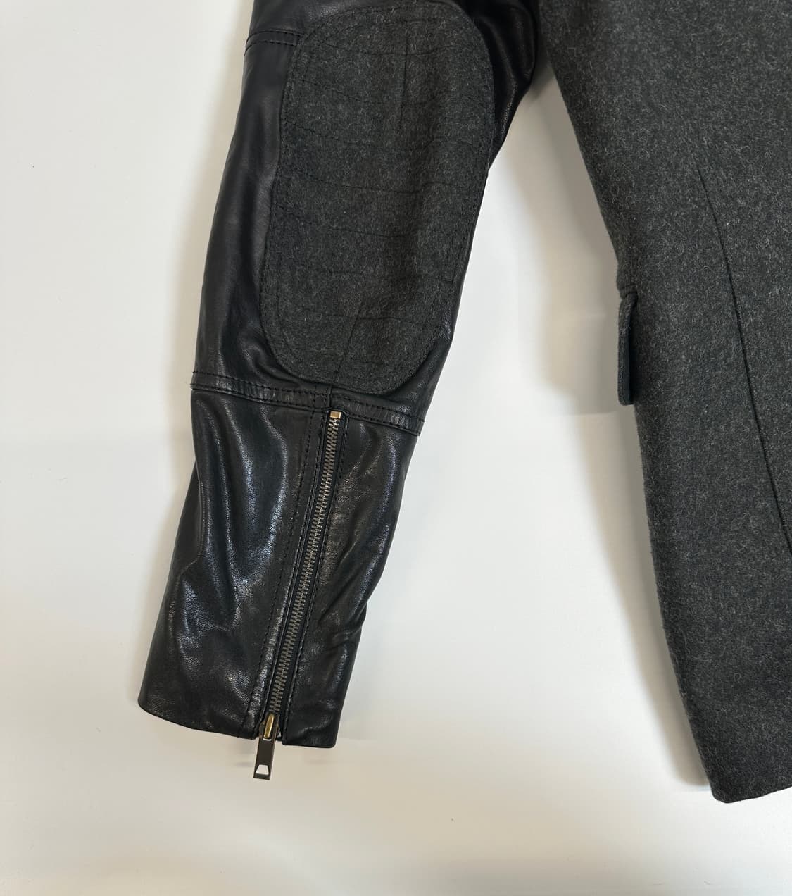 솔리드옴므우명미 양가죽 울 콤비 자켓 블레이저  상품이미지5