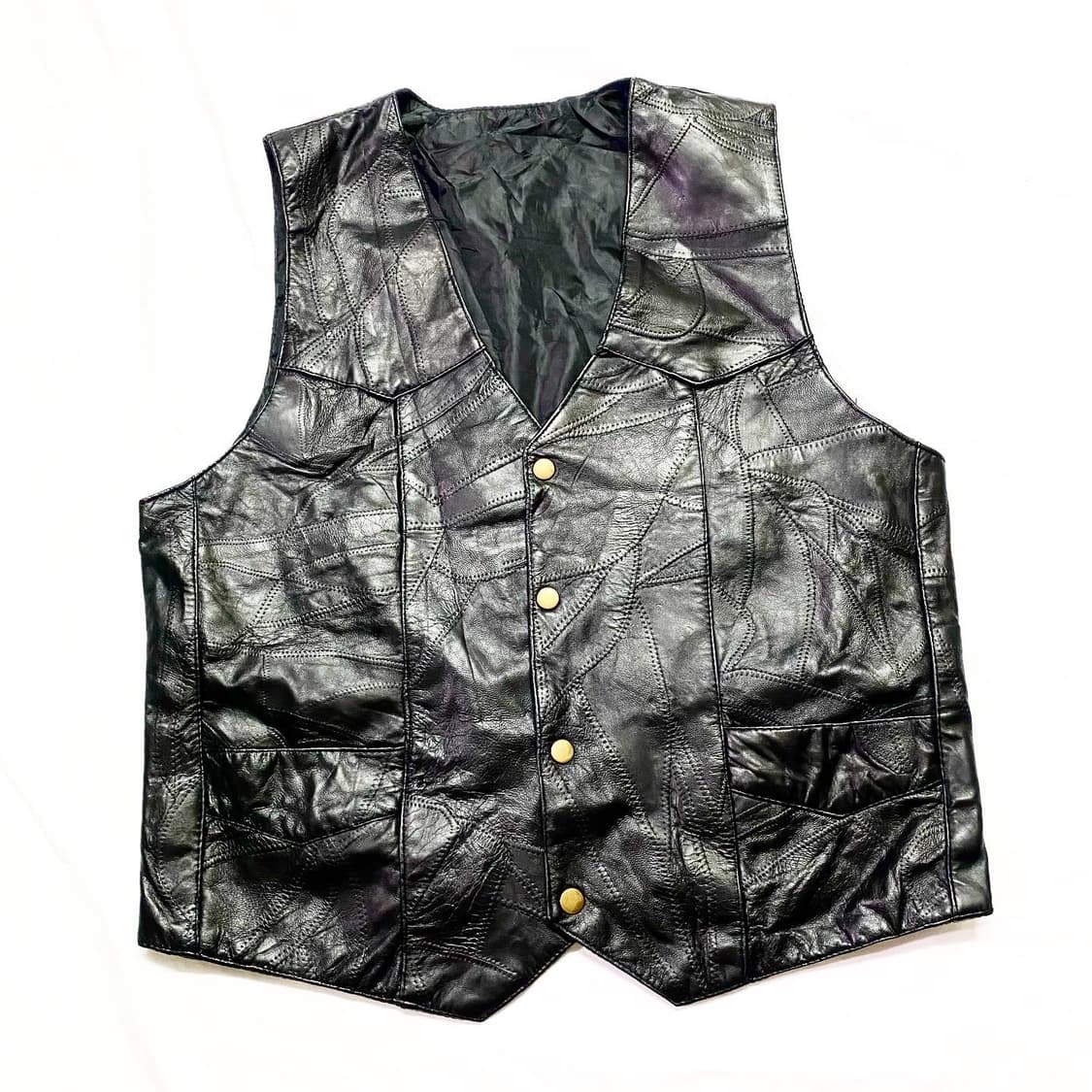 Black Leder - 양가죽 패치워크 레더 베스트 상품이미지1