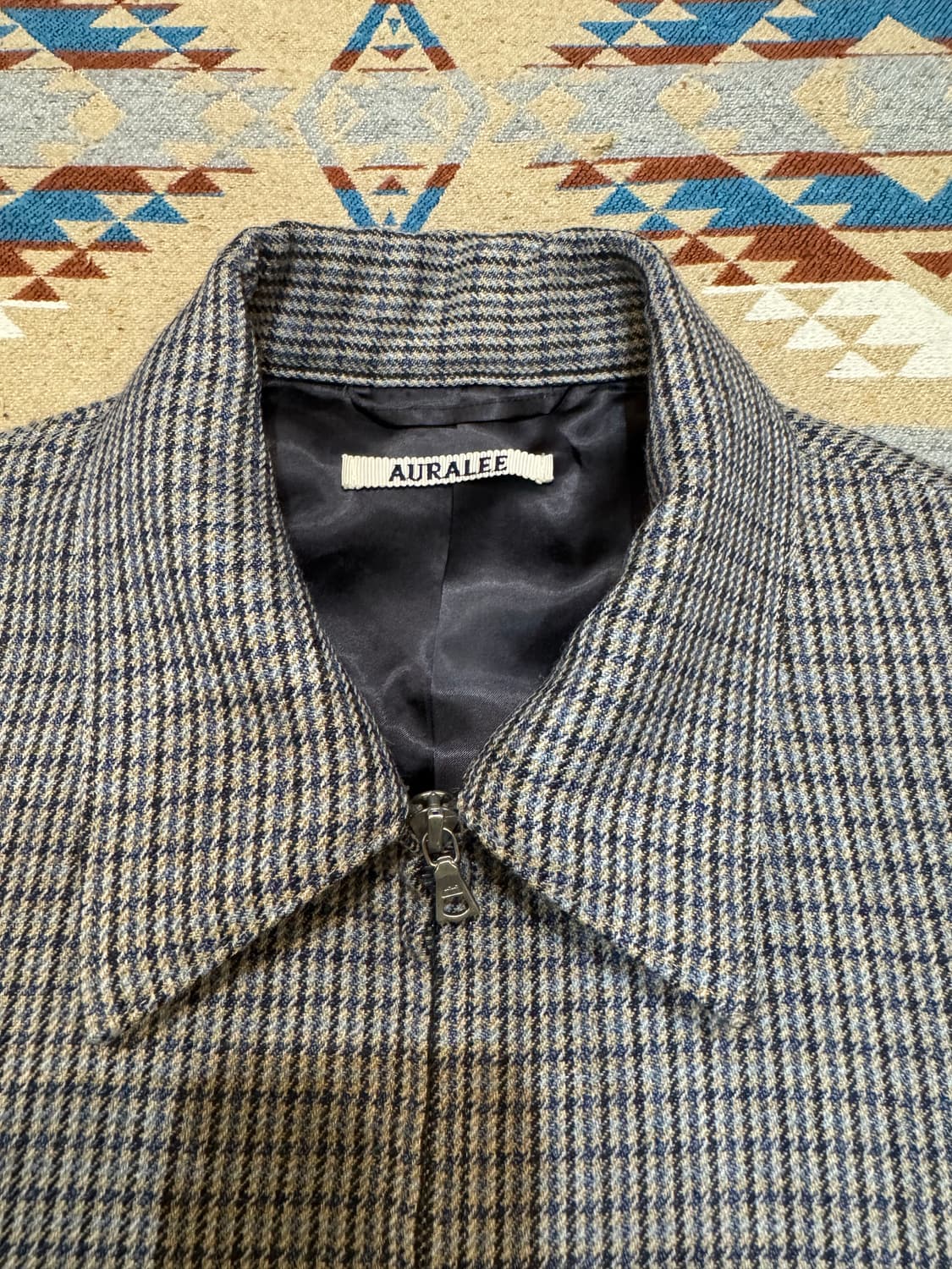 [3][L] 오라리 더블 페이스 체크 집 블루종  상품이미지4