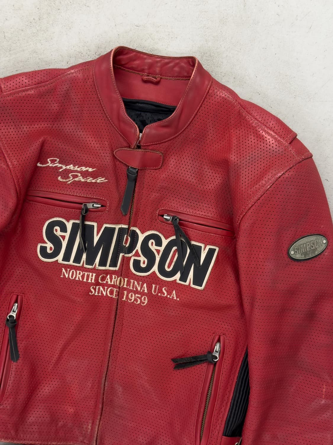 SIMPSON 레더 레이싱 자켓 상품이미지2
