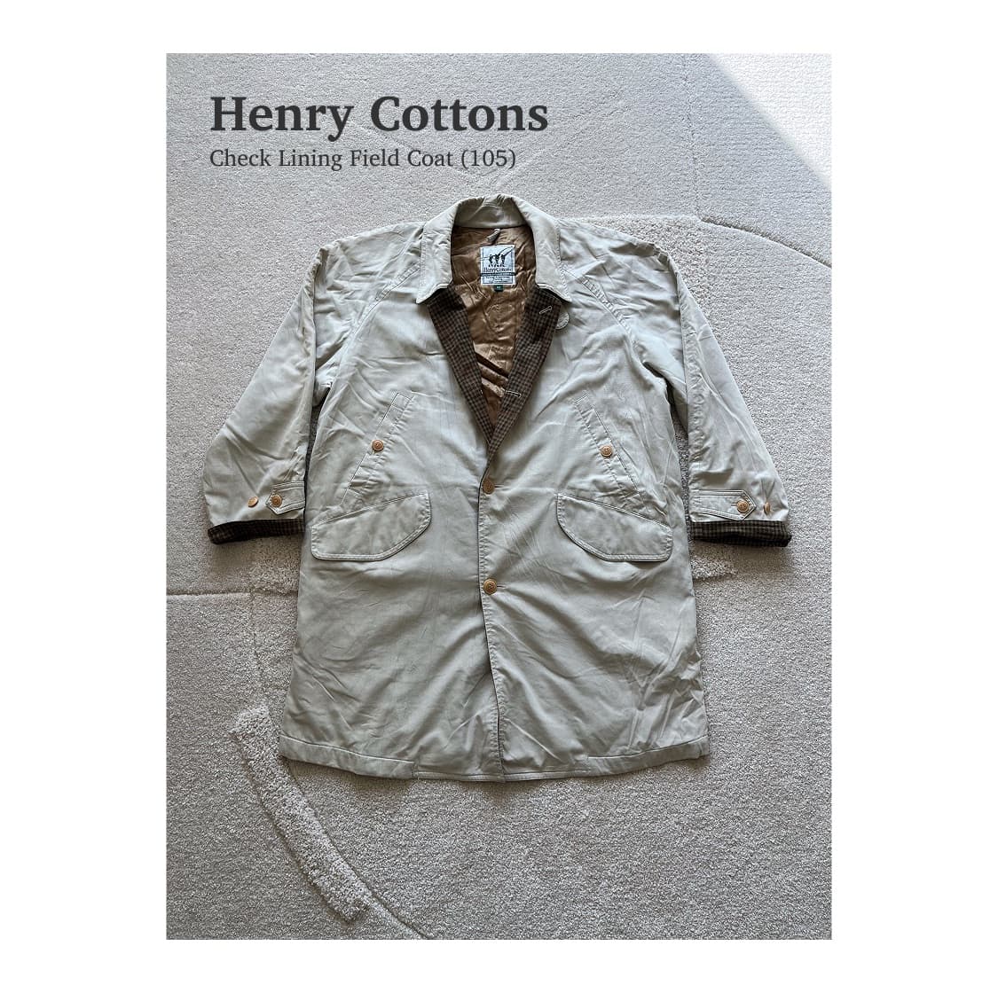 헨리코튼 체크 라이닝 필드 코트 (105) 상품이미지1