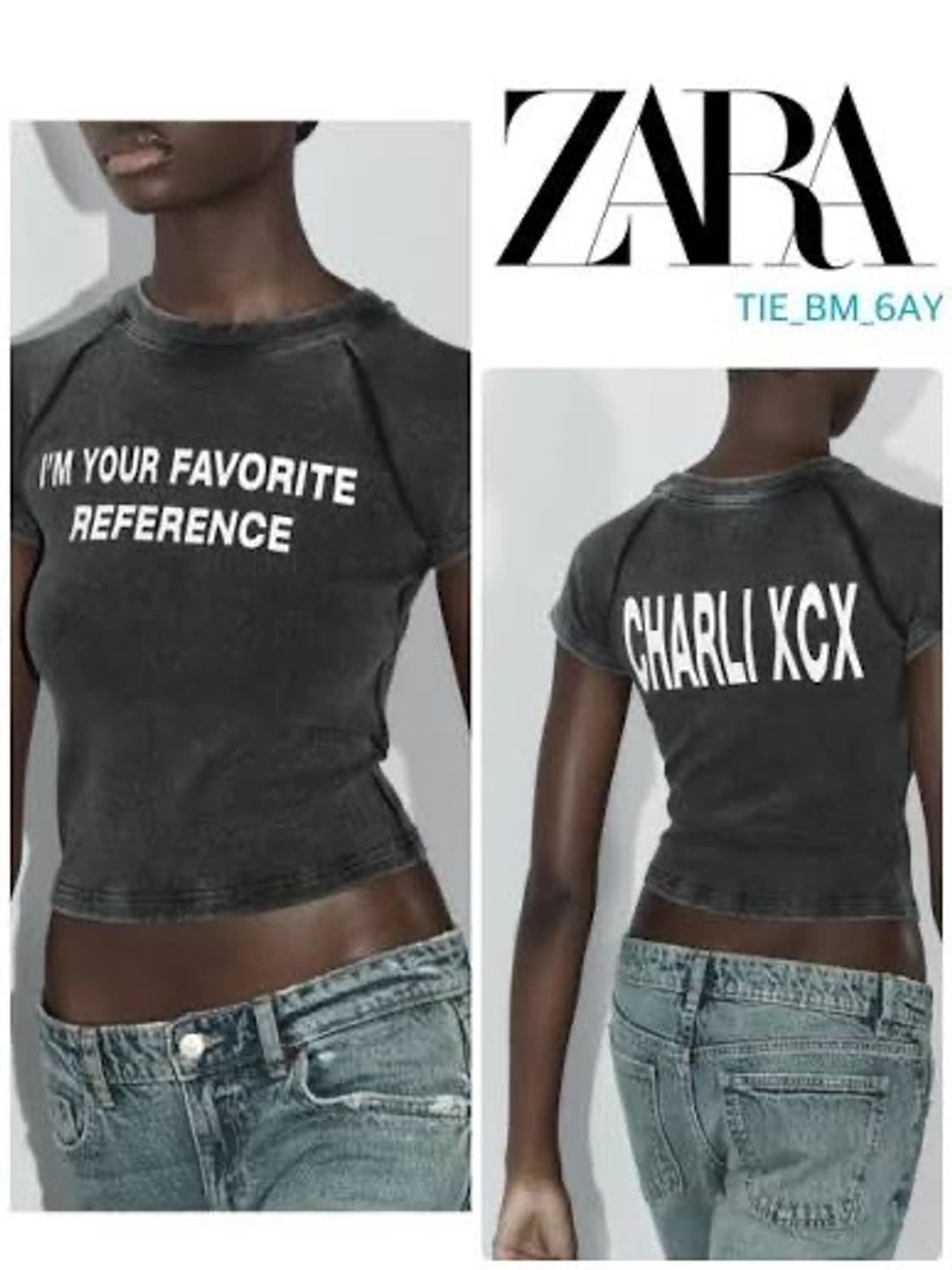 Charli xcx 크롭 워싱 티 상품이미지1