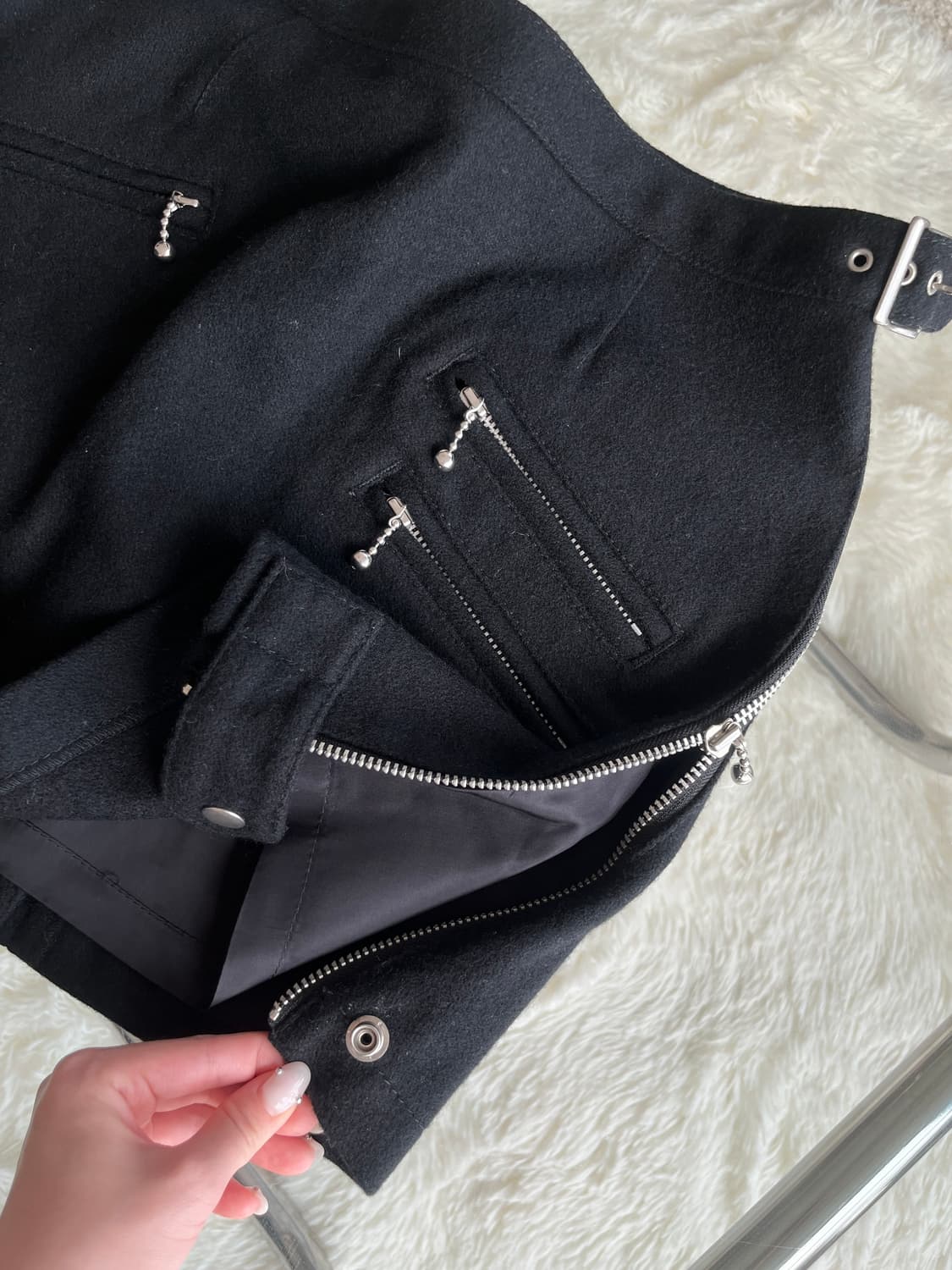 2007 준야 와타나베 울 캐시미어 블렌드 멀티 지퍼 디테일 미니 스커트 상품이미지6